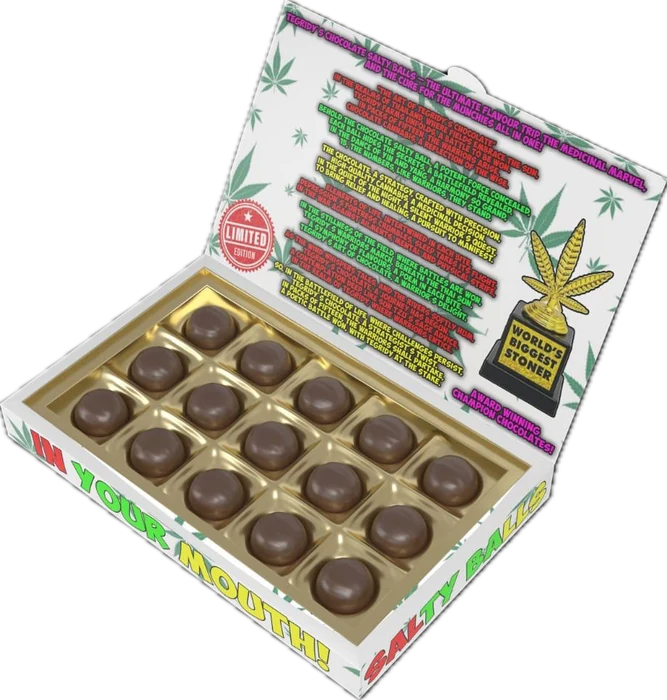 Tegridy Chocolate Salty Balls box