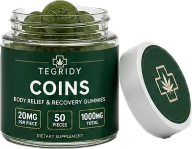 Tegridy Coins THC gummies jar