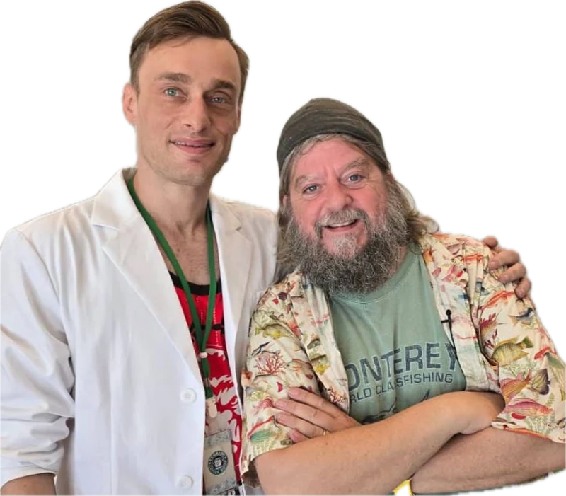 Nick on set during filming of DR1's Fri hash – ja tak documentary